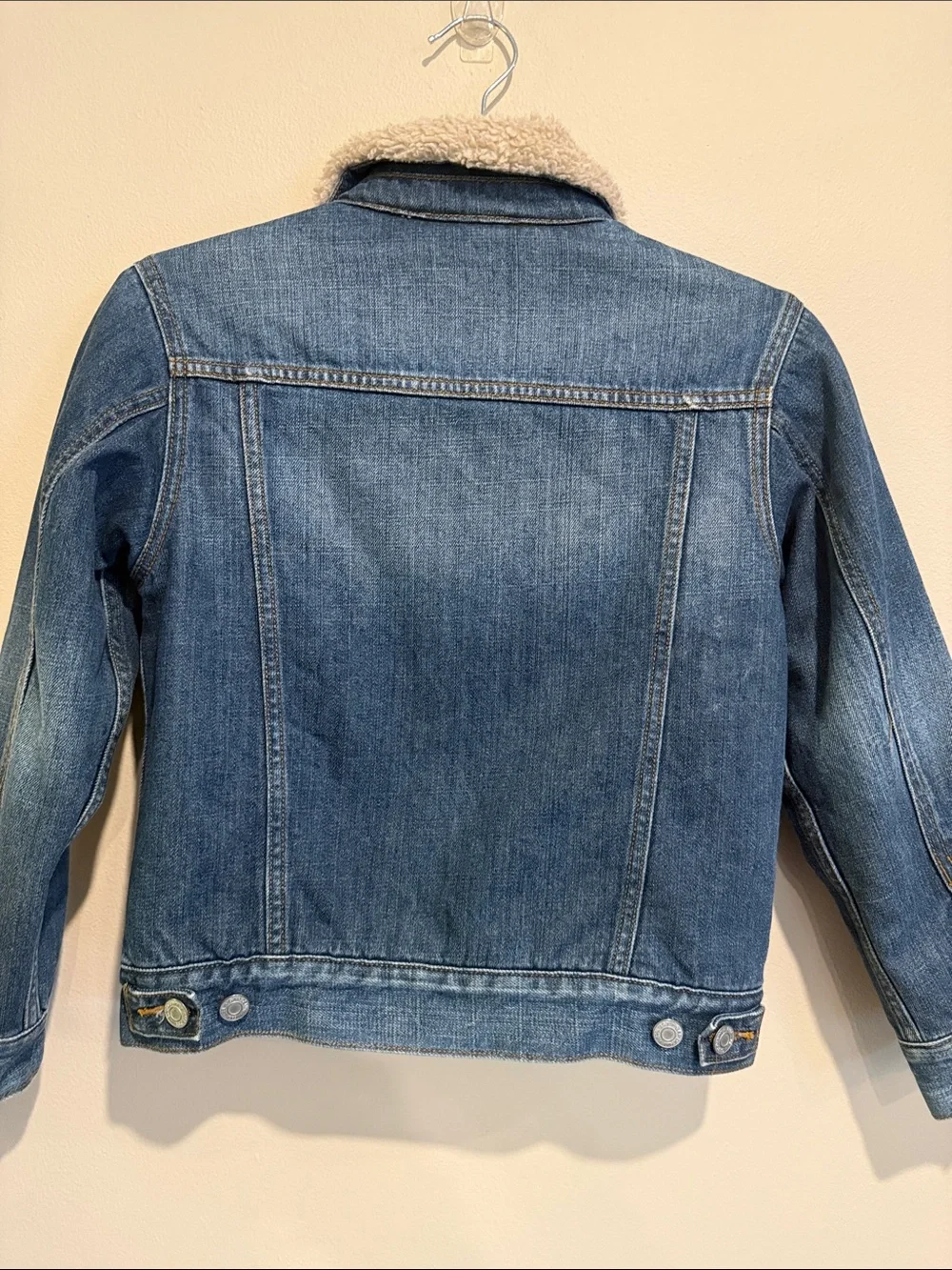 🧨Gap Kids Sherpa Collar Denim Jacket - Blue Classic Cute Comfortable Warm